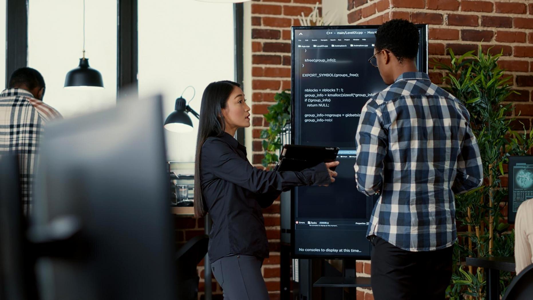 Technical workspace showing mobile app development and testing environment